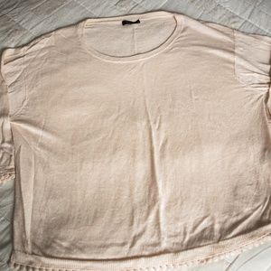 J. Crew cream linen long sleeve top XL